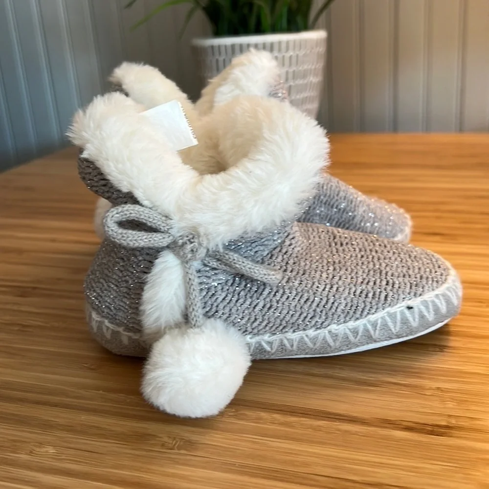 Toddler Faux Fur Sparkly Slippers